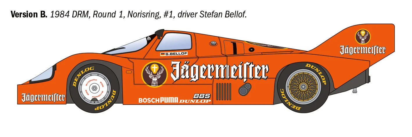 Italeri 1/24 Cars - Porsche 956 Jägermeister Racing Cars - 3678 - Product Image