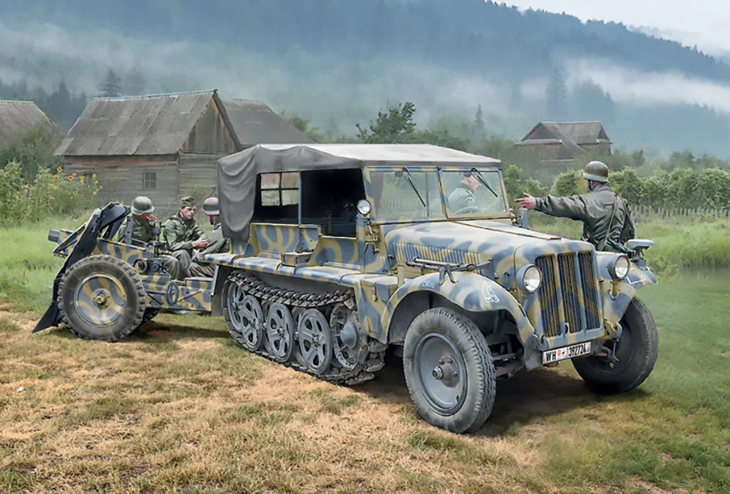 Italeri 1/35 Military - SD KFZ 10 Demag with LE IG18 & Crew - 6595 - Product Image