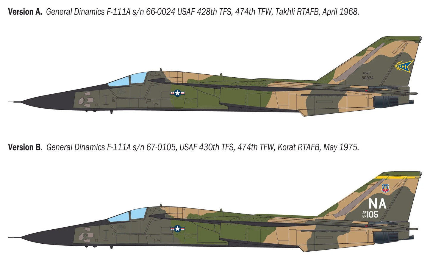 Italeri 1/72 Aircraft - General Dynamics F-111 Aardvark - 91232 - Product Image
