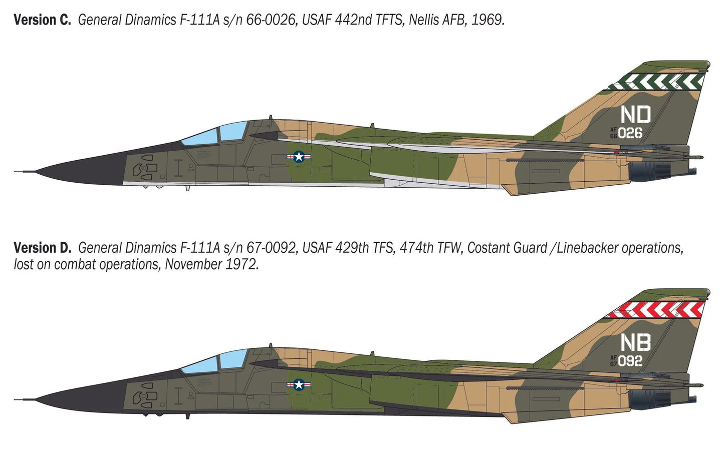 Italeri 1/72 Aircraft - General Dynamics F-111 Aardvark - 91232 - Product Image