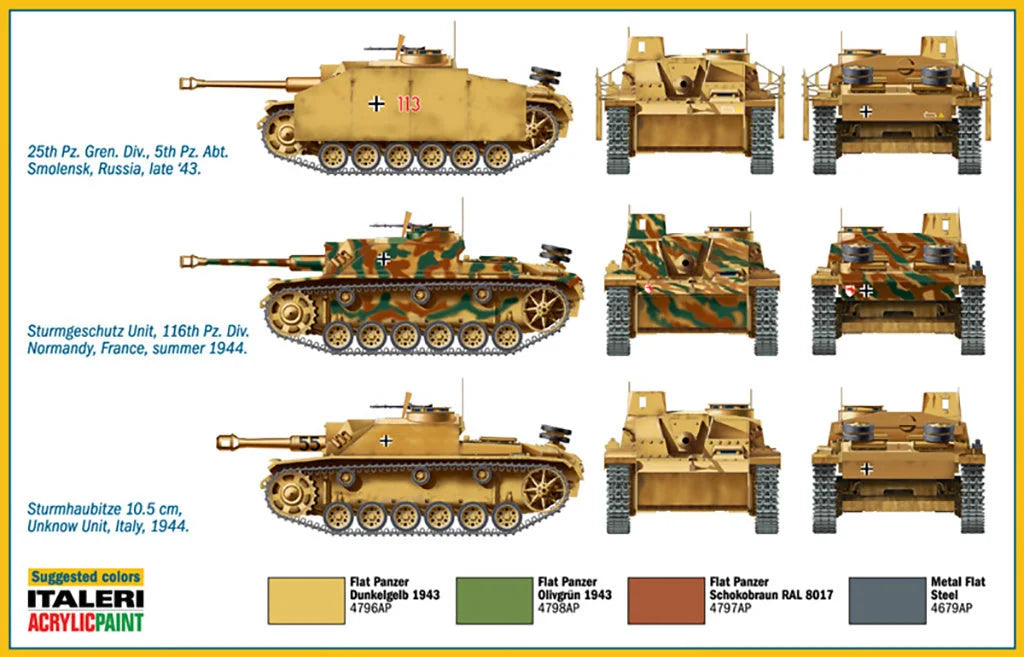Italeri 1/72 Military - Sd.Kfz.142/1 Sturmgeschutz (Set of 2 Fast Assembly Models) - 7522 - Product Image