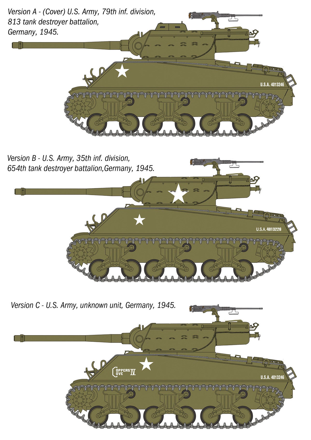 Italeri 90mm GMC M36B1 Tank Destroyer 96538 -- decal placement profile