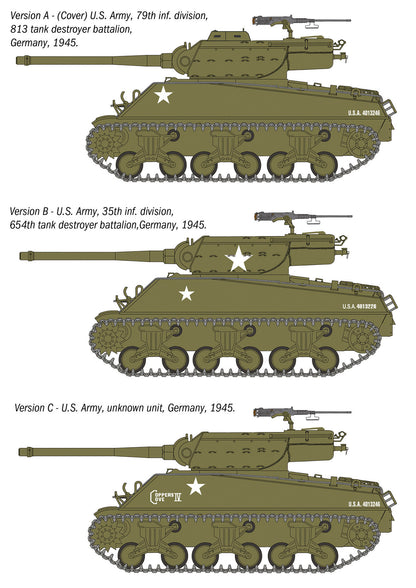 Italeri 90mm GMC M36B1 Tank Destroyer 96538 -- decal placement profile