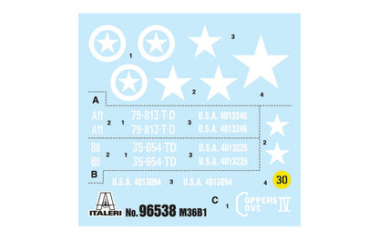 Italeri 90mm GMC M36B1 Tank Destroyer 96538 – decals
