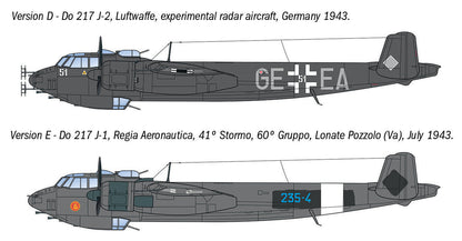 Italeri Dornier Do 217 J-1/J-2 Nachtjager 91266 – decal placement profile