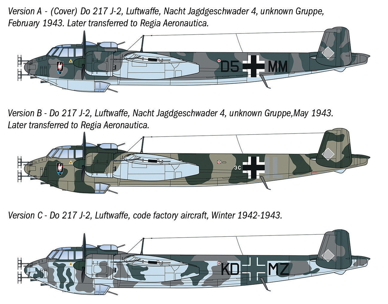 Italeri Dornier Do 217 J-1/J-2 Nachtjager 91266 -- decals