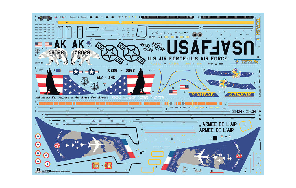 Italeri KC-135 R/FR Stratotanker 91281 -- decals