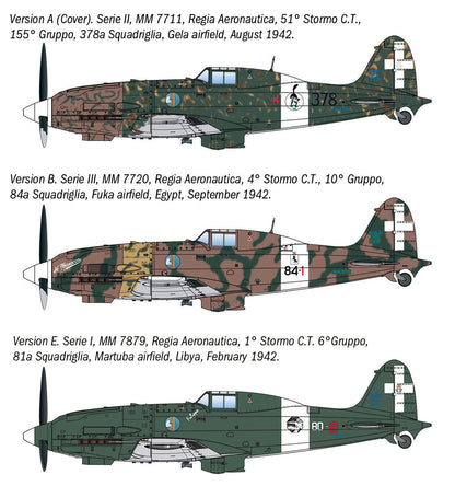 Italeri Macchi MC.202 Early Series 2524 - paint schemes sheet 1