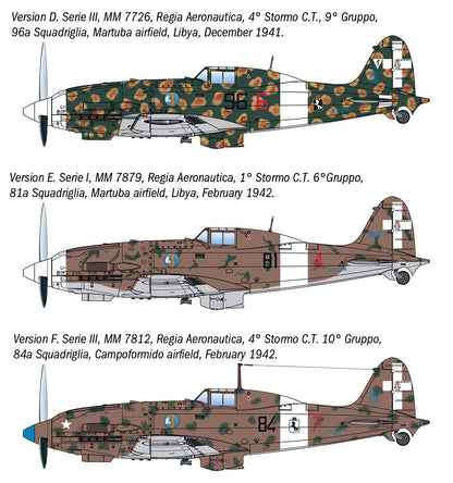 Italeri Macchi MC.202 Early Series 2524 - paint schemes sheet 2