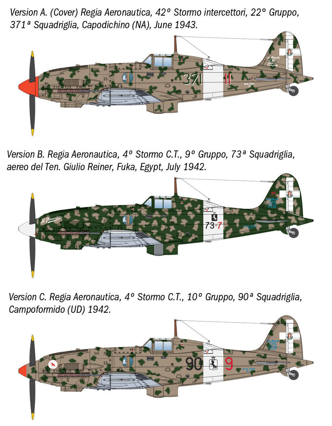 Italeri Macchi MC.202 Folgore 2840 -- decal placement profile
