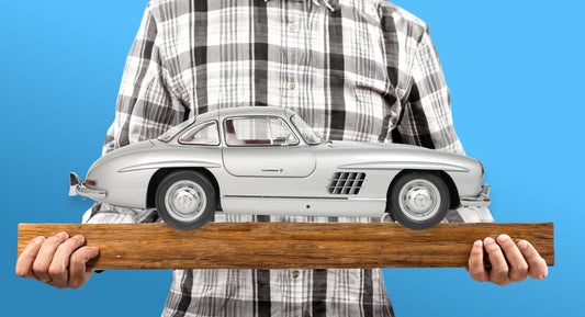 IXO Collections - Mercedes 300 SL Silver 1/8 Scale Metal & Plastic Kit - IXCMBCFK