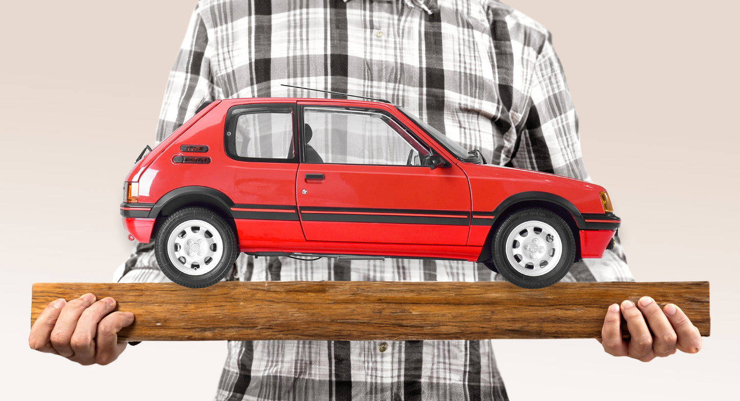 IXO Collections - Red Peugeot 205 1.9 GTI 1/8 Scale Metal & Plastic Kit - IXCPEUFK