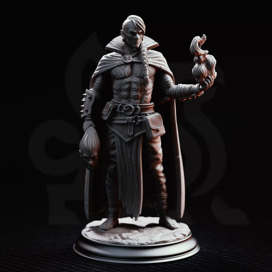 DM Stash Kael the Forlorn Soul, Dark Pact Warlock 32mm miniature front view
