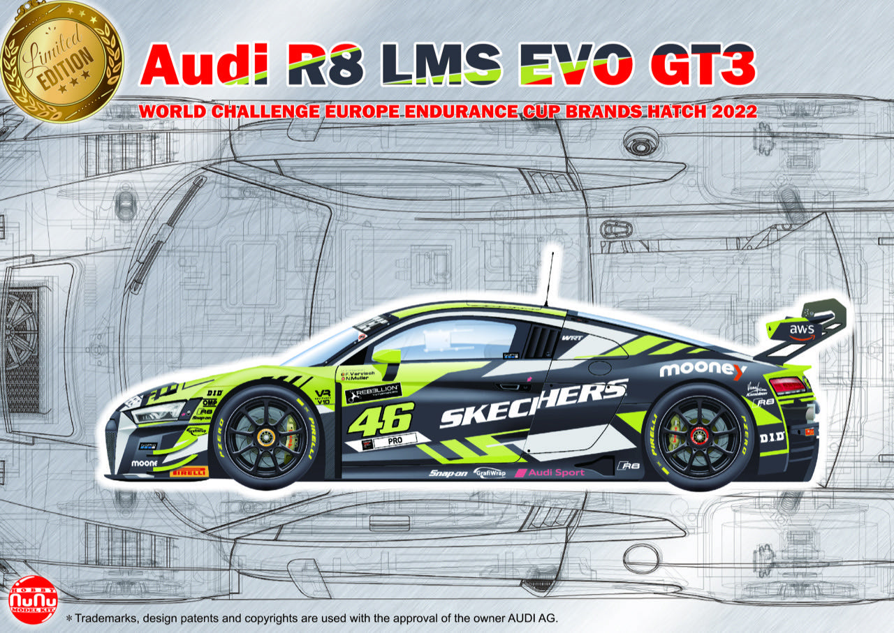 NUNU 1/24 Cars - 1/24 Audi R8 LMS EVO GT3 World Challenge Europe Endurance Cup 2022 - NU24044