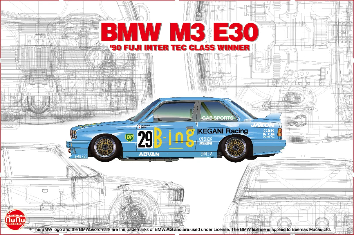 NUNU 1/24 Cars - BMW M3 E30 Jtc '1990 Intertec Class Winner - NU24019 - Product Image