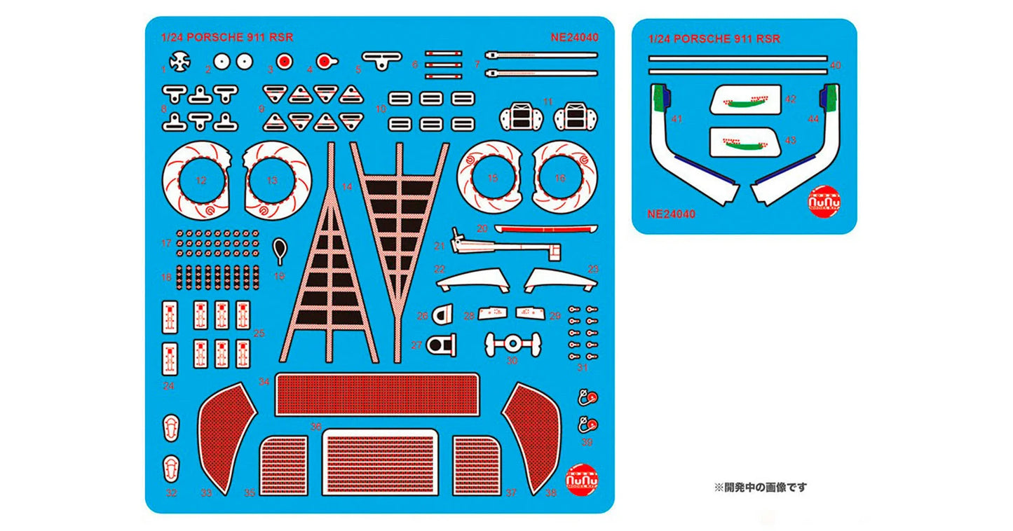 NUNU 1/24 Cars  - Etching Detail Parts: Porsche 911 992 LM 18 Pink Pig - NU24040E - Product Image