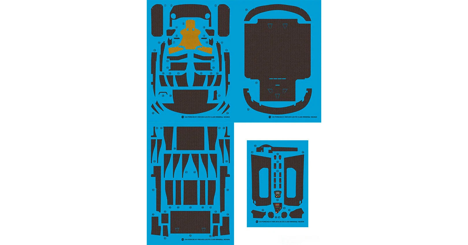 NUNU 1/24 Cars  - Etching Detail Parts: Porsche 911 992 LM 18 Pink Pig - NU24040E - Product Image