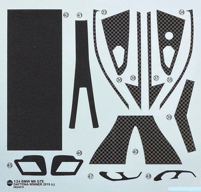 NUNU 1/24 Cars  - Etching Details Parts BMW M8 Gte 2019 Daytona Winne - NU24010E - Product Image