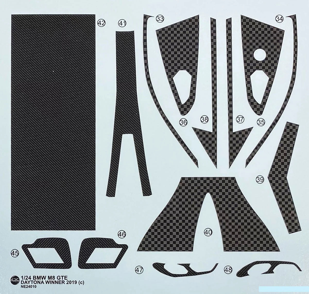 NUNU 1/24 Cars  - Etching Details Parts BMW M8 Gte 2019 Daytona Winne - NU24010E - Product Image
