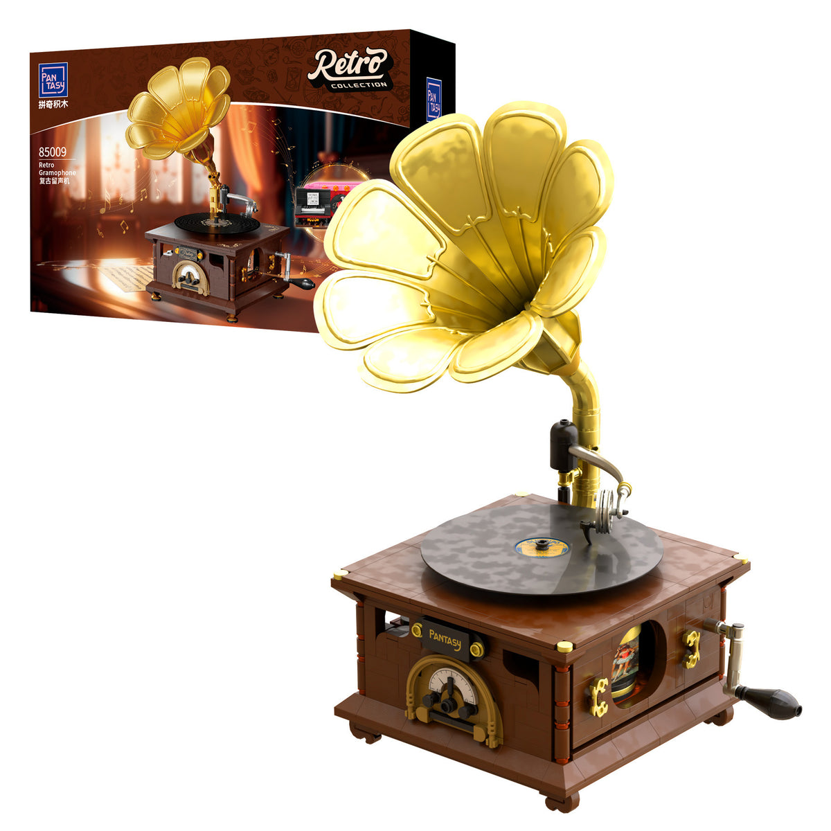 Pantasy Retro Gramophone brick building model PA85009 - box front