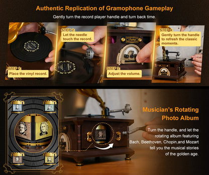 Pantasy Retro Gramophone brick building model PA85009 - completed build