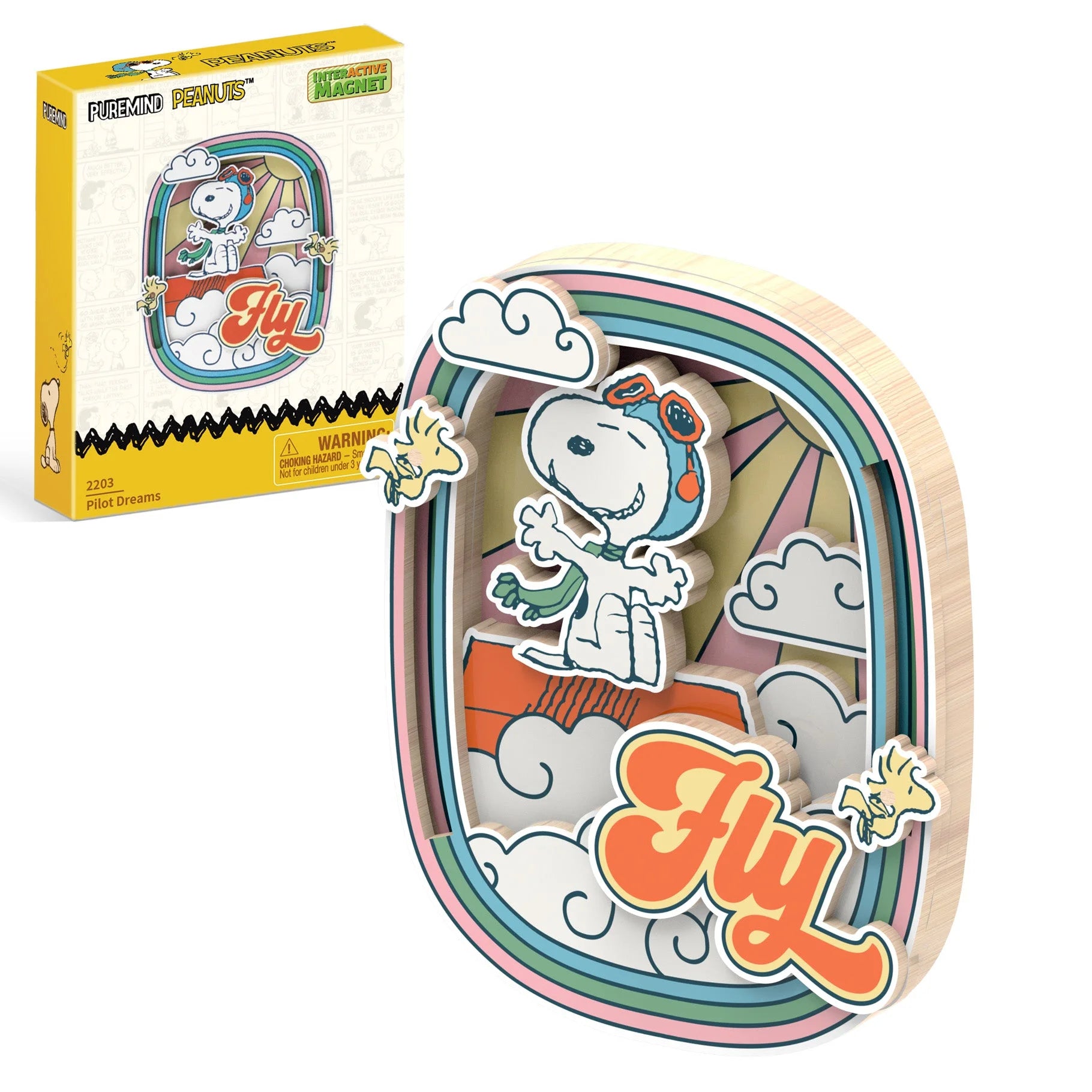 Puremind - Peanuts™ Snoopy'S Pilot Dreams Wooden Magnet - Pm2203 - Product Image