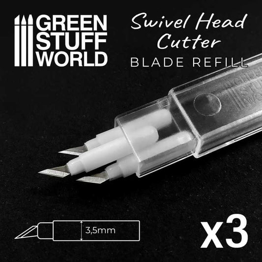 Green Stuff World - Metal Swivel Head Cutting Knife Refill Blades x3