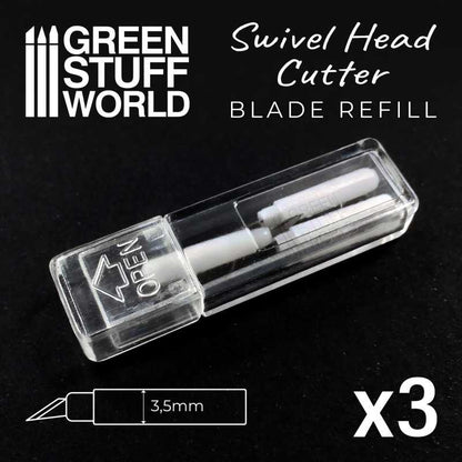 Green Stuff World - Metal Swivel Head Cutting Knife Refill Blades x3
