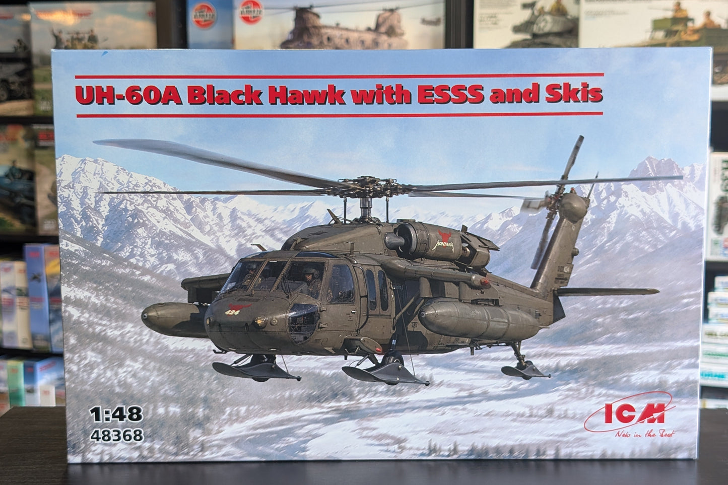 ICM 1/48 Aircraft - UH-60A Black Hawk with ESSS and Skis - 48368