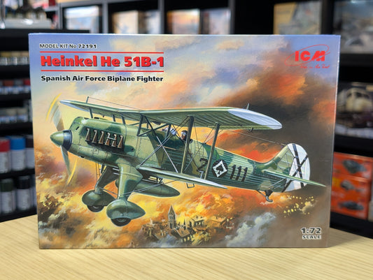 ICM Aircraft 1:72 - Heinkel He 51B-1, Spanish Air Force Biplane Fighter - ICM72191
