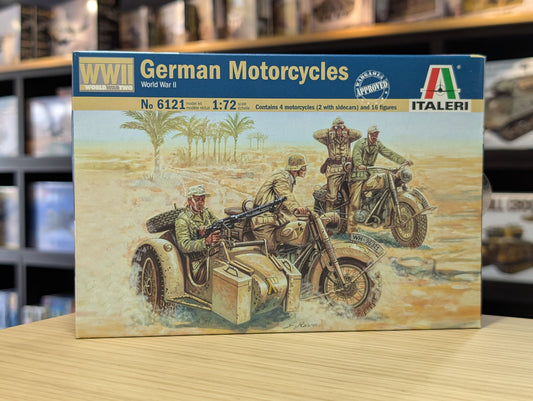 Italeri 1/72 Figures - WWII German Motorcycles - 6121