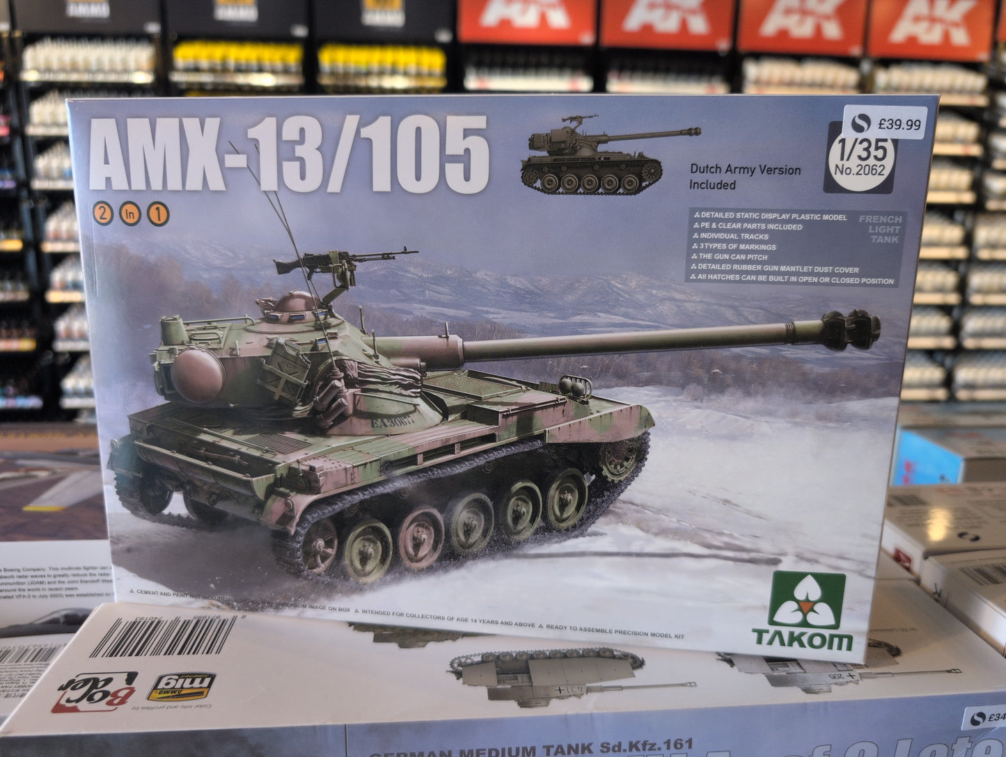 1/35 Takom - Dutch Army AMX-13/105 Light Tank 2 in 1