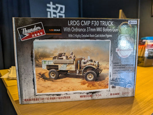 1/35 Thunder Model -  LRDG CMP F30 Truck w/Ordnance 37mm MKI Bofors Gun & Figures