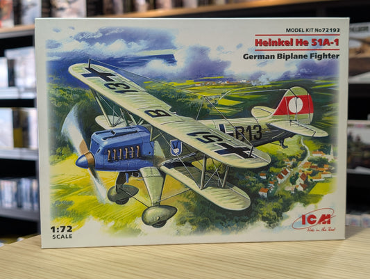ICM Aircraft 1:72 - Heinkel He 51A-1, German Biplane Fighter - ICM72193