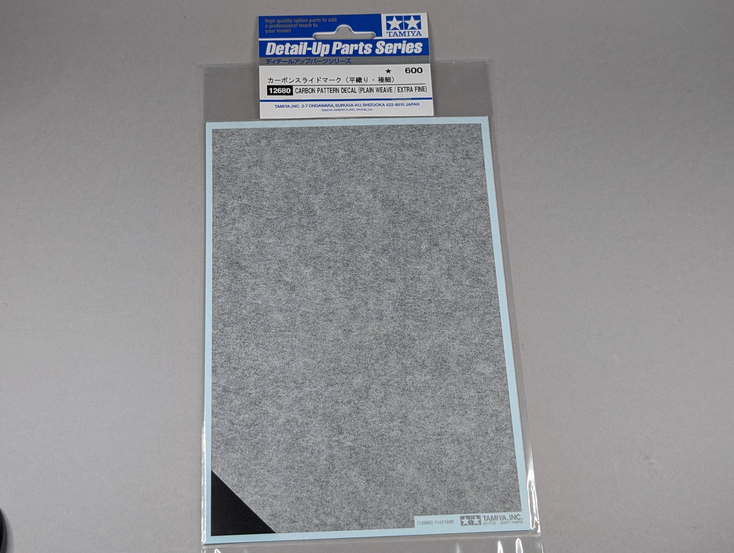 Tamiya 1/24 Cars - 1/24 Carbon Fibre Decal (Plain Weave/Extra Fine) - 12680 - Product Image