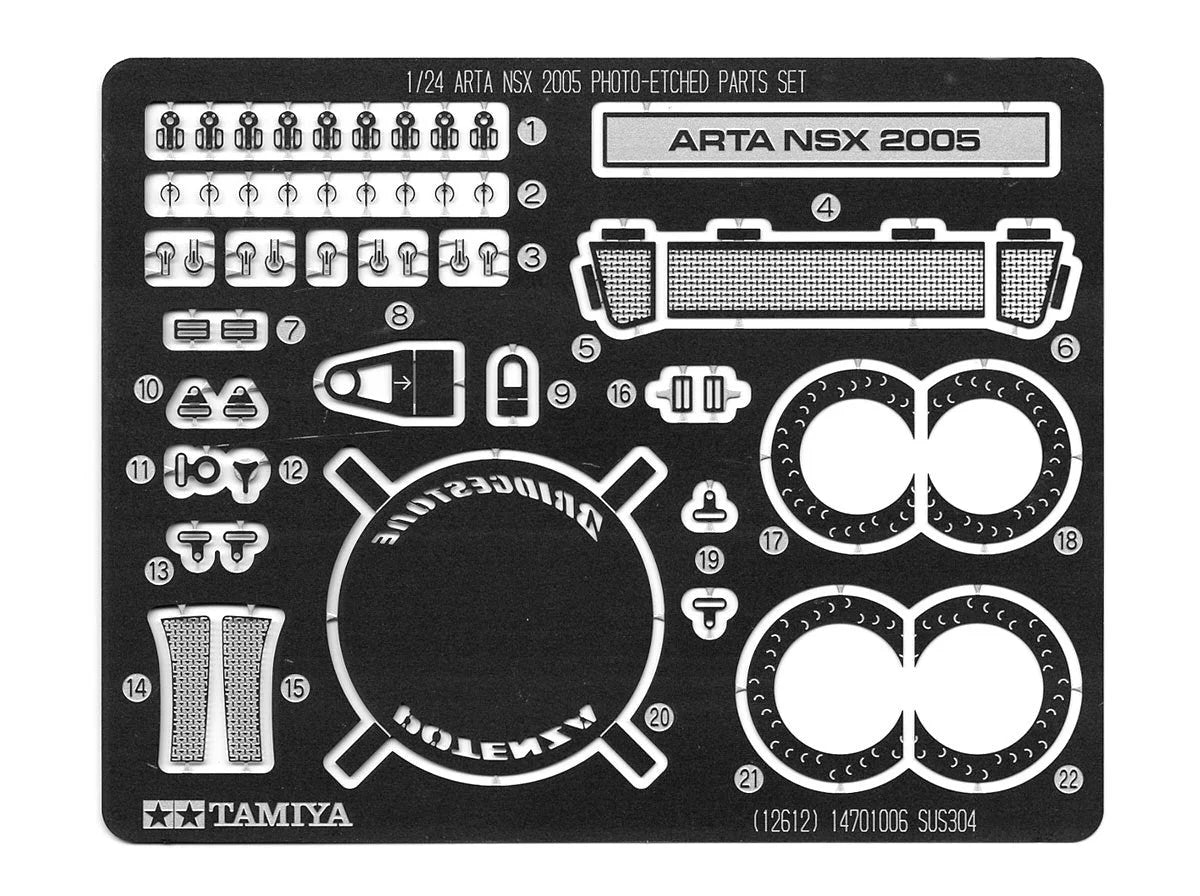 Tamiya 1/24 Cars - Arta NSX Photo Etch Parts - 12612 - Product Image