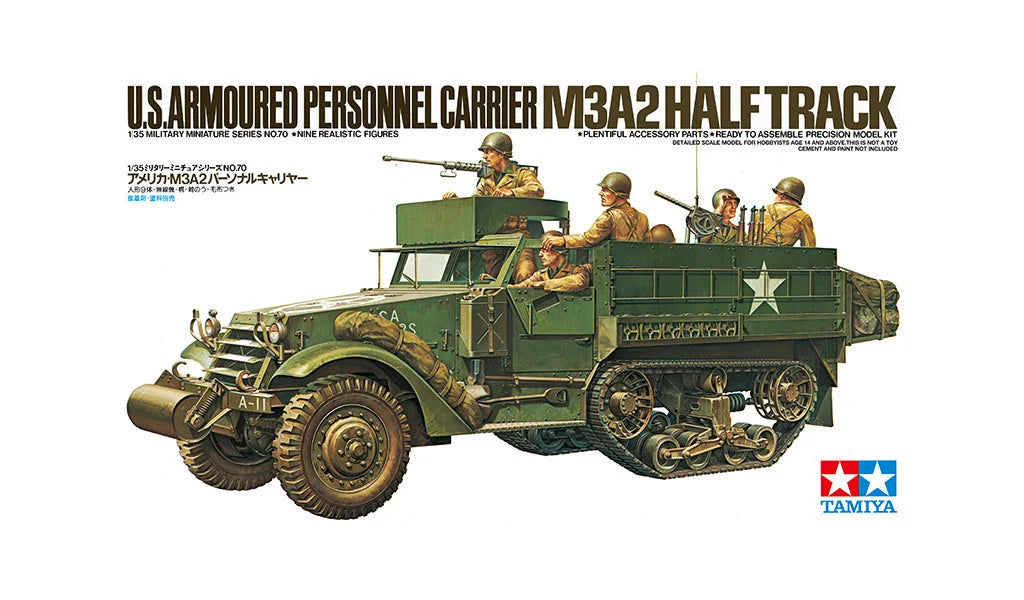Tamiya 1/35 Military - 1/35 U.S. Armoured Personnel Carrier M3A2 Half-Track - 35070 (PRE-ORDER) - Product Image