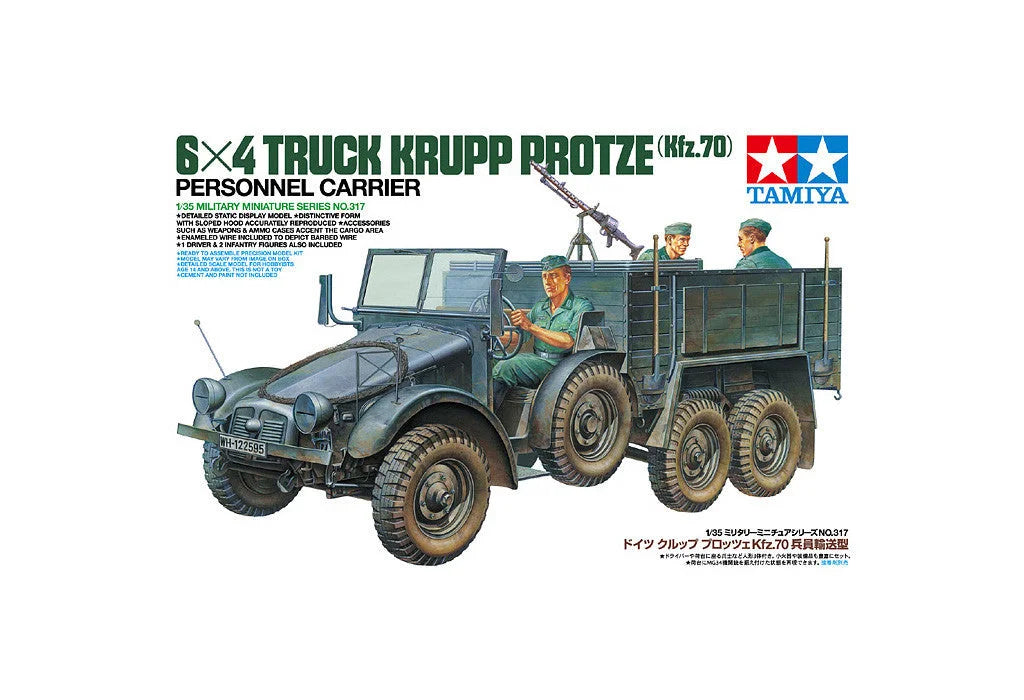Tamiya 1/35 Military - German 6x4 Krupp Protze Personnel Carrier Truck - 35317 - Product Image