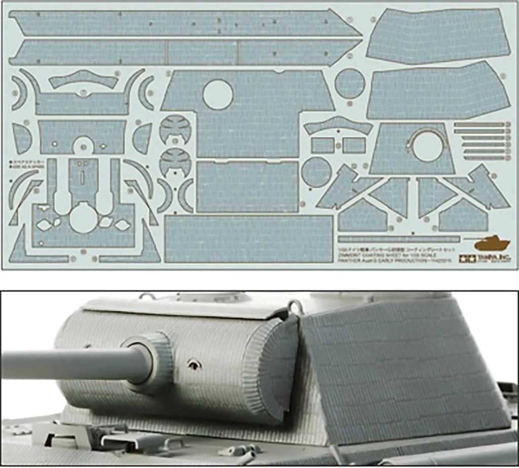 Tamiya 1/35 Military - Panther Ausf.G Early Zimmerit Coating Sheet - 12646 - Product Image