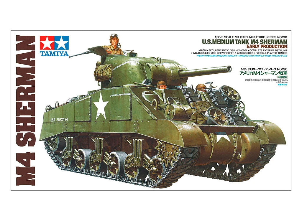 Tamiya 1/35 Military - U.S. M4 Sherman (Early Production) - 35190 - Product Image