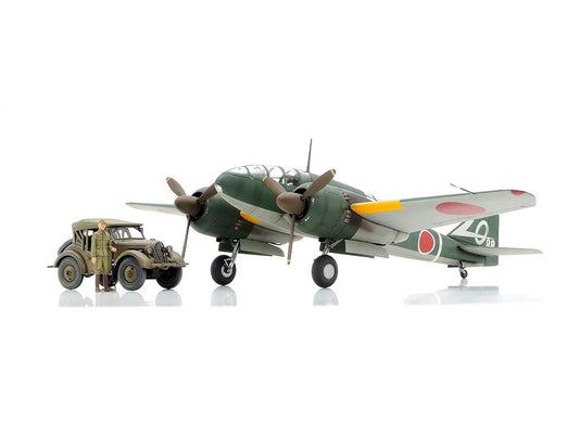 Tamiya 1/48 Military - 1/48 Ki-46 III 100 Aircraft & Kurogane 4x4 Set - 25217 - Product Image