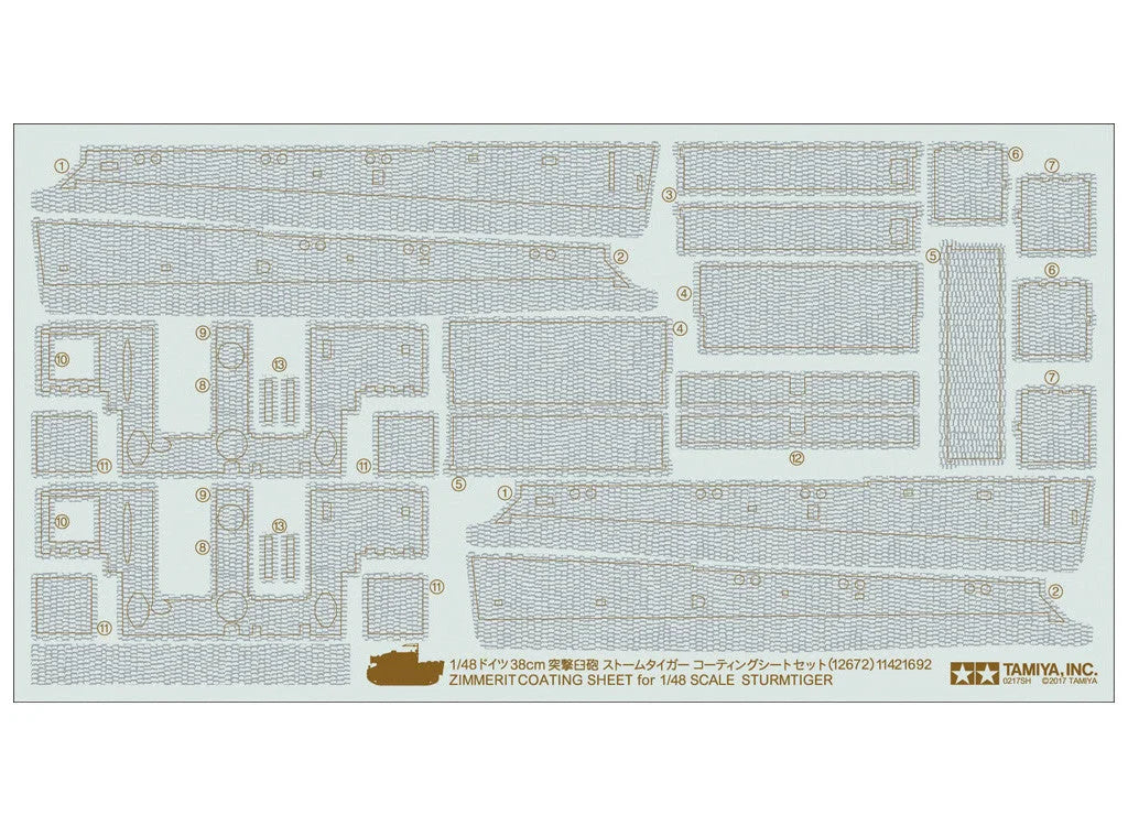 Tamiya 1/48 Military - 1/48 Sturmtiger Zimmerit Coating Sheet - 12672 - Product Image