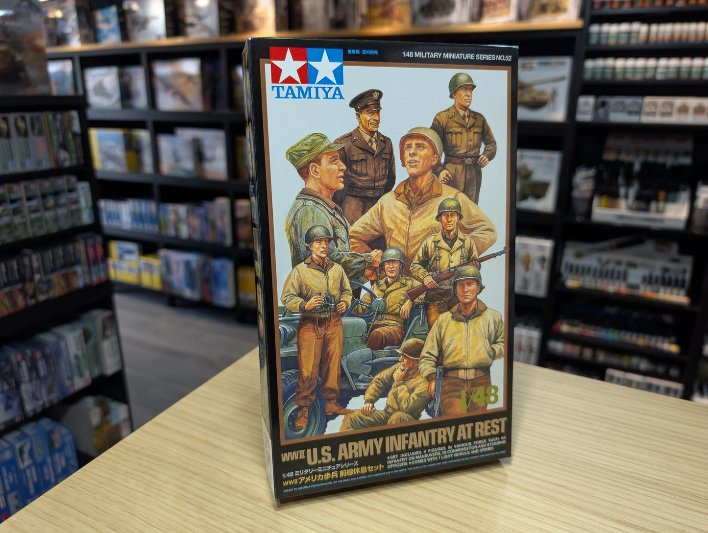 Tamiya 1/48 Military - U.S. Army WWII Infantry at Rest with Jeep - 32552 - Product Image