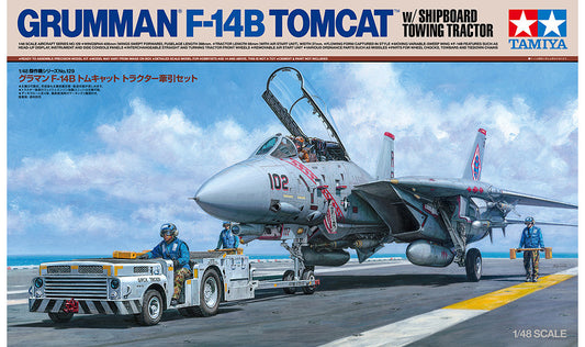 Tamiya F-14B Tomcat & Shipboard Towing Tractor 61129 - box art