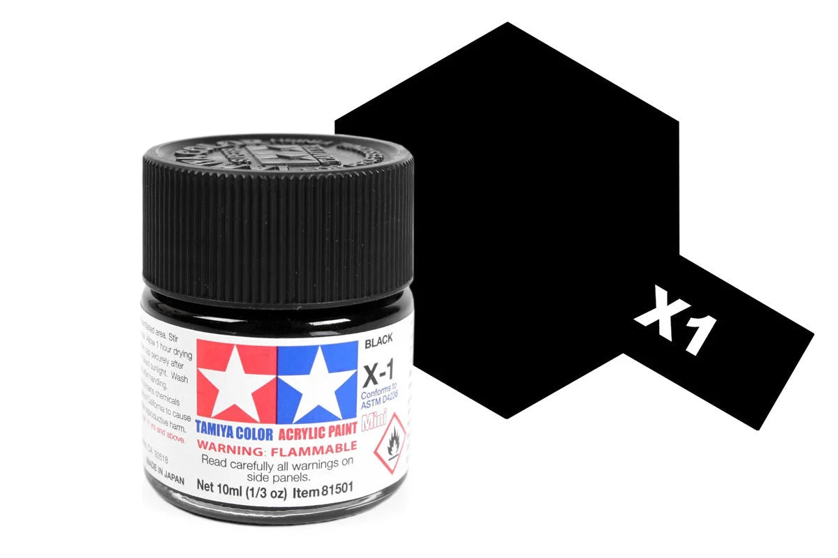 Tamiya Acrylic Mini X-1 Black 10ml (81501)