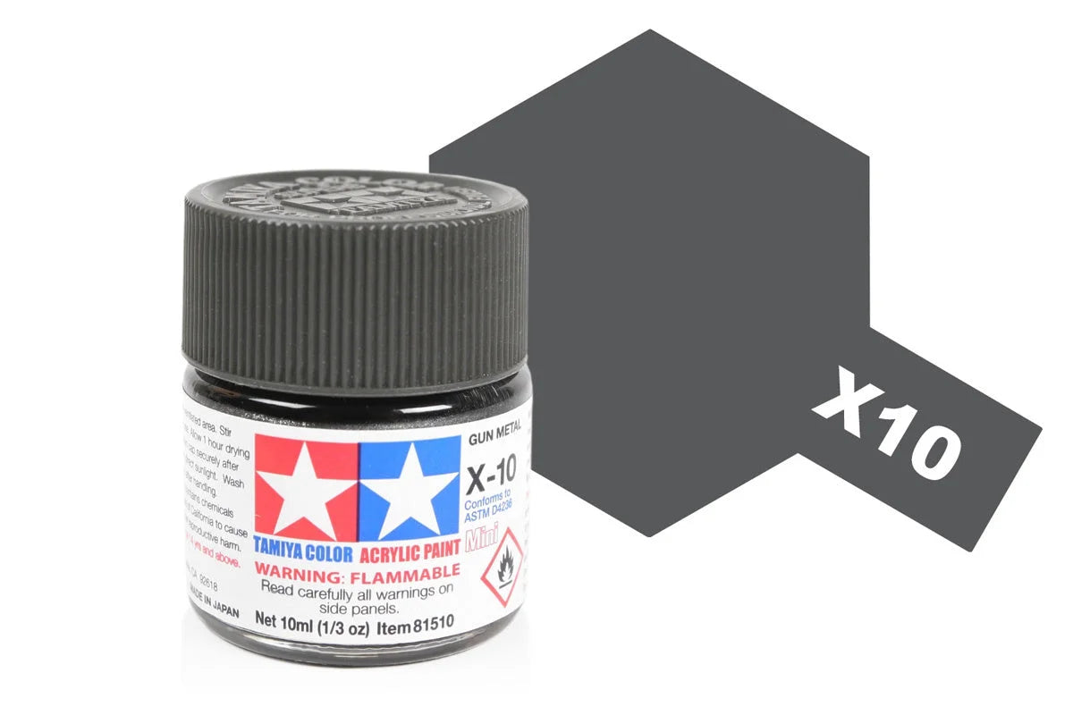 Tamiya Acrylic Mini X-10 Gun Metal 10ml (81510)