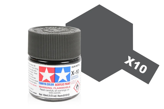 Tamiya Acrylic Mini X-10 Gun Metal 10ml (81510)