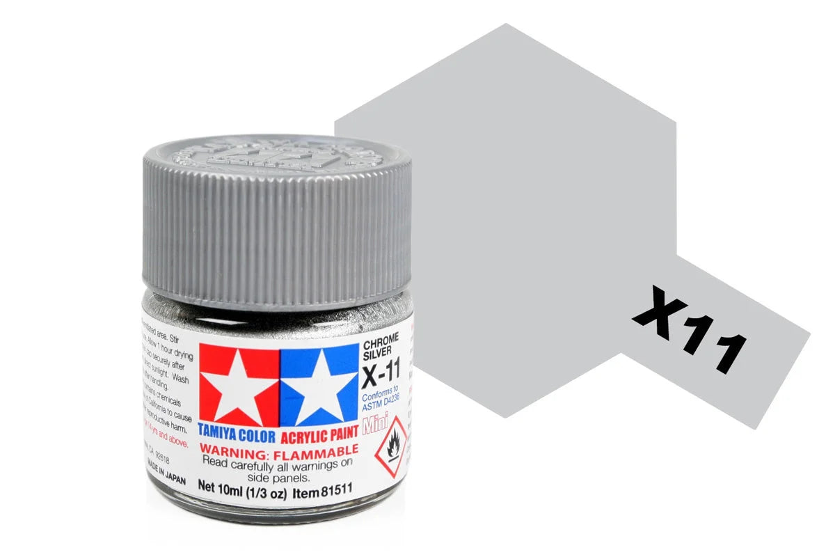 Tamiya Acrylic Mini X-11 Chrome Silver 10ml (81511)