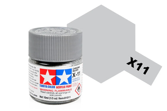 Tamiya Acrylic Mini X-11 Chrome Silver 10ml (81511)