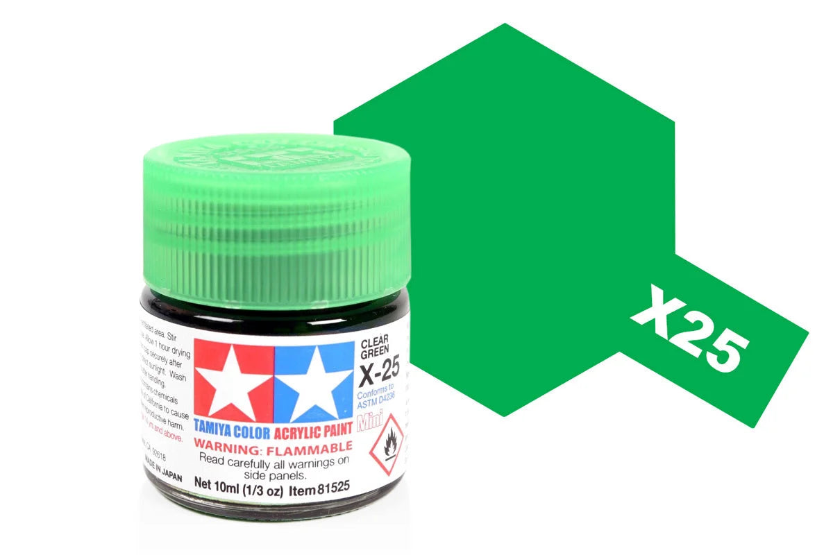Tamiya Acrylic Mini X-25 Clear Green 10ml (81525)